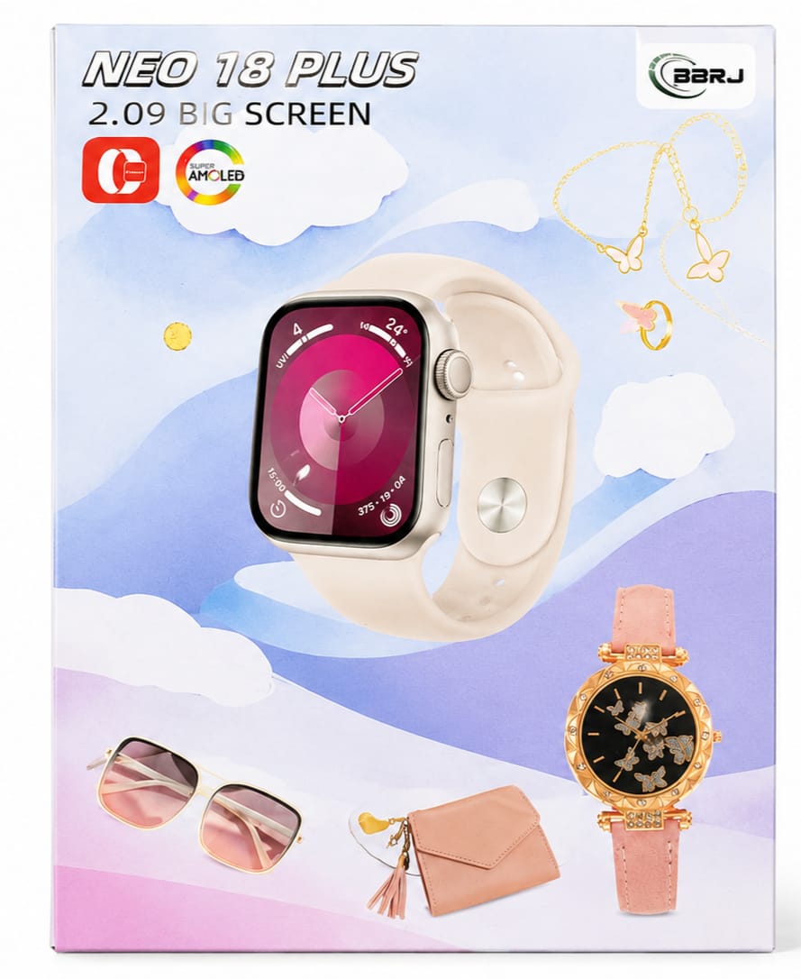 Neo 18 plus ladies smart wacth with 2strap extra ladies watch and jewellery ladies gift